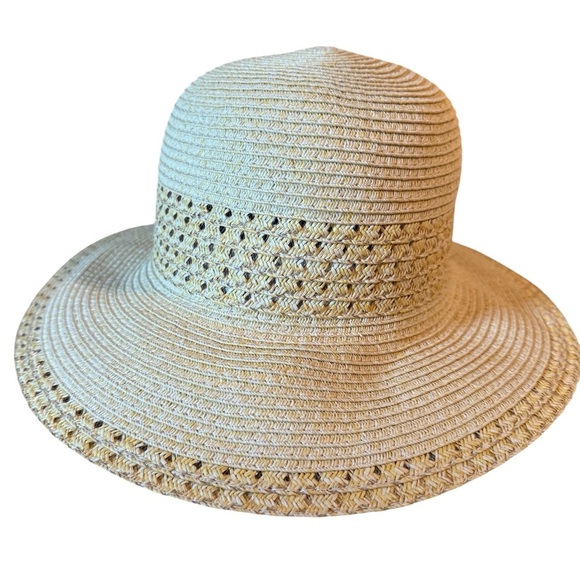 NWOT Giani Bernini Cloche Woven Straw Sun Hat OS Paper Straw Vacation Beach - Picture 2 of 11